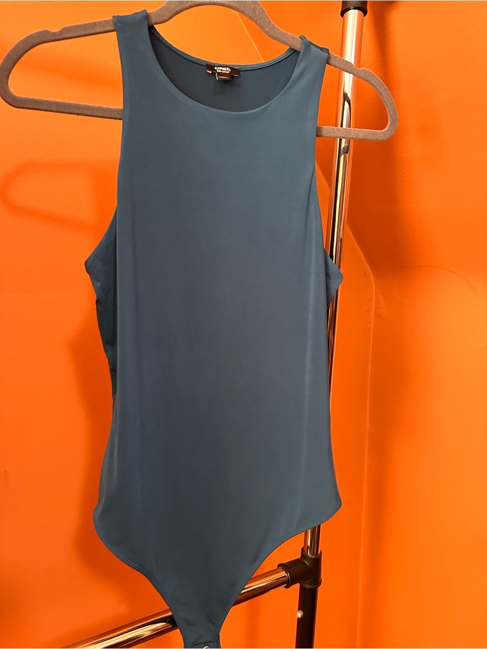 Express Teal Scoop Neck Sleeveless Bodysuit